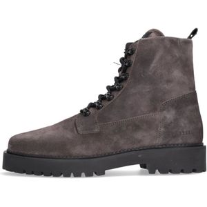 Nubikk, Schoenen, Heren, Grijs, 40 EU, Suède, Grijze Veterschoenen Logan Harbor