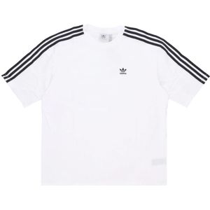 Adidas, Tops, Dames, Wit, S, Katoen, Klassieke Oversized Tee Wit Dames T-shirt