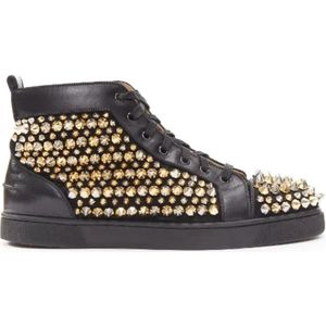 Christian Louboutin Pre-owned, Pre-owned, Heren, Zwart, 43 EU, Leer, Pre-owned Leather sneakers