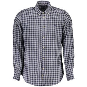 Harmont & Blaine, Overhemden, Heren, Veelkleurig, XL, Katoen, Blauw Katoenen Overhemd met Knoopsluiting