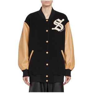 Stella McCartney, Oversized Varsity Patch Bomber Jas Veelkleurig, Dames, Maat:S