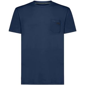 Rrd, Tops, Heren, Blauw, L, Monochrome Jersey T-shirt met Surflex® Zak