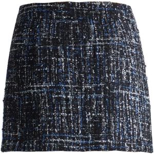 Liu Jo, Rokken, Dames, Veelkleurig, XS, Zwarte Boucle Mini Rok Elegant Vrouwelijk