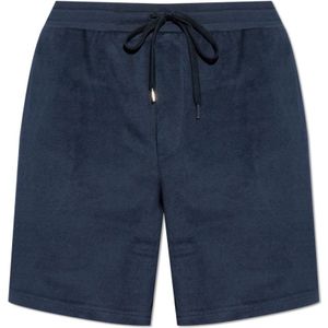 Paul Smith, Korte broeken, Heren, Blauw, S, Katoen, Katoenen shorts met logo