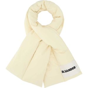 Jil Sander, Accessoires, Dames, Geel, ONE Size, Polyester, Crèmekleurige polyester sjaal