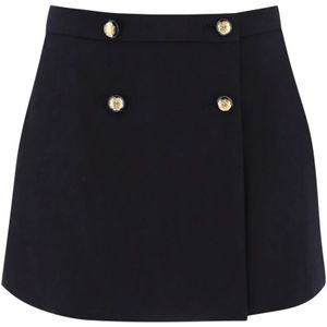 Alexander McQueen, Rokken, Dames, Blauw, XS, Katoen, Geplooide Mini Rok