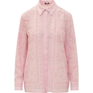 Versace, Formeel Overhemd Roze, Dames, Maat:S
