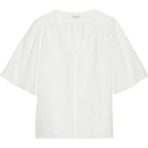 Marc O'Polo, Normale korte mouwen blouse Wit, Dames, Maat:XS