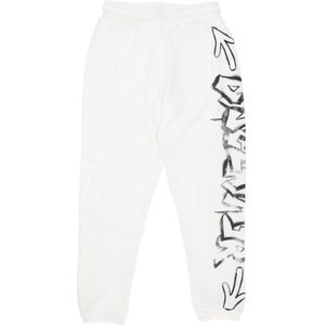 Disclaimer, Broeken, Heren, Wit, L, Side Logo Pant Lichtgewicht Trainingsbroek