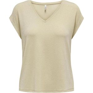 Only, Glitter Top Box Junior: Brown Rice/Herringbone Beige, Dames, Maat:M