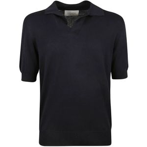 Ballantyne, Tops, Heren, Blauw, M, Katoen, Blauwe Polo Neck Pullover T-shirts