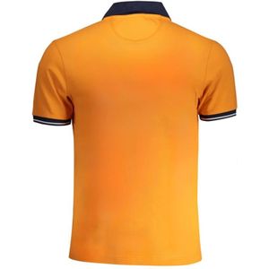 La Martina, Tops, Heren, Oranje, XL, Katoen, Oranje Katoenen Polo Shirt Slim Fit