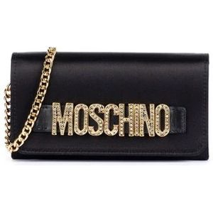 Moschino, Zwarte Portemonnees Zwart, Dames, Maat:ONE Size