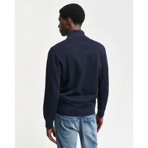 Gant, Sweatshirts & Hoodies, Heren, Blauw, 3Xl, Katoen, Half-zip Sweatshirt Sacker Rib