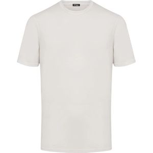 Kiton, Katoenen T-shirt met korte mouwen en ronde hals Beige, Heren, Maat:M