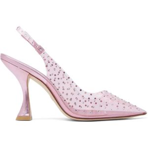 Stuart Weitzman, Schoenen, Dames, Roze, 38 1/2 EU, Kristal Slingback Pumps