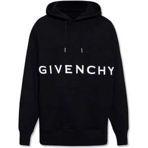 Givenchy, Sweatshirts & Hoodies, Heren, Zwart, L, Katoen, 4G Geborduurde Hoodie