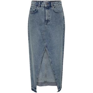 Only, Leigh Ex Lang Denim Rok Blauw, Dames, Maat:XS