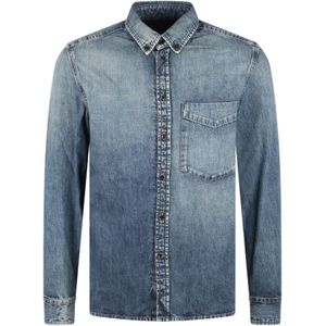 Nine In The Morning, Overhemden, Heren, Blauw, XL, Denim, Blauwe Denim Sebastian Shirt Fw 24