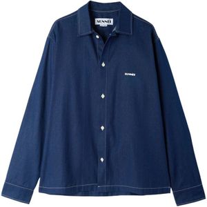 Sunnei, Chambray Overhemd met Lange Mouwen Blauw, Heren, Maat:M