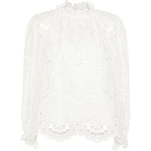 Zimmermann, Blouses & Shirts, Dames, Wit, S, Katoen, Geborduurde ivoorkleurige blouse met bloemendetails