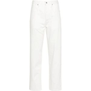 Jil Sander, Jeans, Dames, Beige, W27, Denim, Witte Slim-Fit Denim Jeans