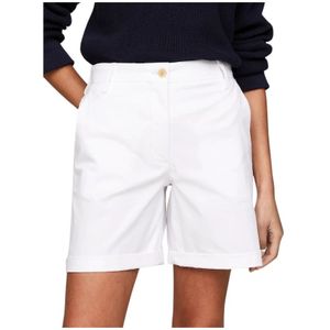 Tommy Hilfiger, Stretch Chino Mom Fit Shorts Wit, Dames, Maat:XS