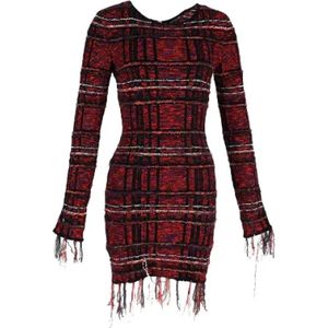 Balmain Pre-owned, Pre-owned, Dames, Rood, M, Tweed, Pre-owned Fabric dresses