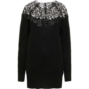 Ermanno Scervino, Tops, Dames, Zwart, M, Gezellig Gebreide Trui