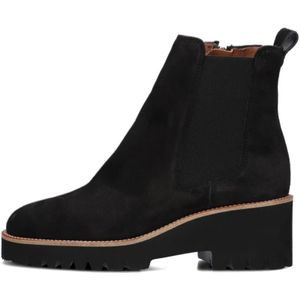 Paul Green, Schoenen, Dames, Zwart, 38 1/2 EU, Leer, Zwarte Chelsea Boots Trendy Stijl