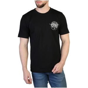 Off White, Tops, Heren, Zwart, S, Katoen, Logo Katoenen T-shirt Lente/Zomer Mannen