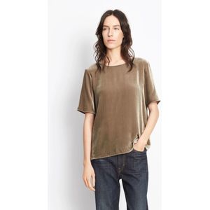 Vince, Tops, Dames, Beige, L, Velvet oversized top