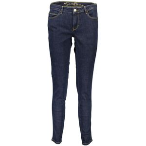 Guess, Jeans, Dames, Blauw, W25 L30, Katoen, Blauwe Skinny Jeans van Katoen met Logo