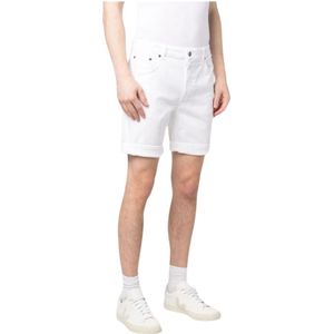 Dondup, Korte broeken, Heren, Wit, W35, Witte Bermuda Shorts Derick