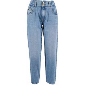 YES Zee, Blauwe Katoenen Jeans met Hoge Taille Blauw, Dames, Maat:W27