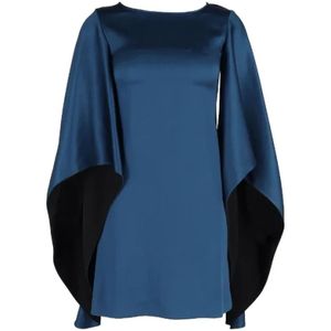 Yves Saint Laurent Vintage, Pre-owned, Dames, Blauw, M, Pre-owned Silk dresses