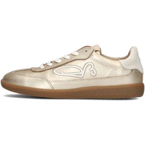 Fred De La Bretoniere, Schoenen, Dames, Geel, 40 EU, Leer, Pearl Sign Lage Sneakers