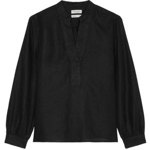 Marc O'Polo, Blouses & Shirts, Dames, Zwart, 2Xs, Linnen, Linnen tuniek blouse normaal