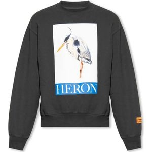 Heron Preston, Sweatshirts & Hoodies, Heren, Zwart, M, Katoen, Bedrukte sweatshirt