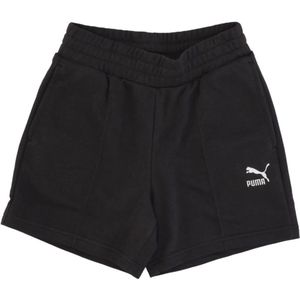 Puma, Klassieke Pintuck Shorts Zwart, Dames, Maat:M