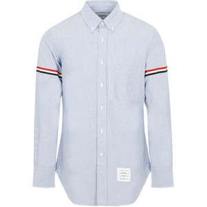 Thom Browne, Overhemden, Heren, Blauw, L, Katoen, Blauwe Noos Oxford Overhemd