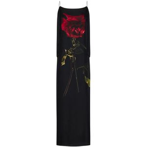 Alexander McQueen, Kleedjes, Dames, Zwart, M, Maxi Kleedjes