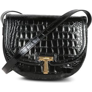 Tom Ford, Tassen, Dames, Zwart, ONE Size, Leer, Zwarte Krokodillenleren Crossbody Tas