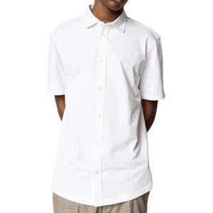 Clean Cut, Overhemden, Heren, Wit, S, Katoen, Valencia Stretch Overhemd - Korte Mouw