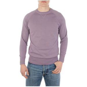 Aspesi, Katoenen Sweatshirts Hoodies, Wit en Rood Paars, Heren, Maat:XL