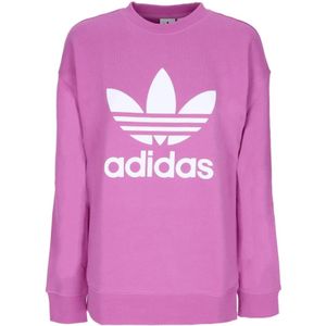 Adidas, Sweatshirts & Hoodies, Dames, Paars, XL, Lichtgewicht Crewneck Trefoil Sweatshirt Violet