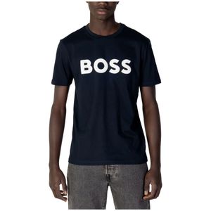 Boss, Tops, Heren, Blauw, XL, Katoen, Heren Jersey Thinking T-Shirt