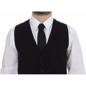 Dolce & Gabbana, Pakken, Heren, Zwart, M, Elegante Zwarte Zijden Vest