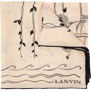Lanvin, Zijden sjaal Beige, Dames, Maat:ONE Size