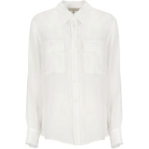 Antonelli Firenze, Blouses & Shirts, Dames, Wit, M, Witte Blouse met Klassieke Kraag